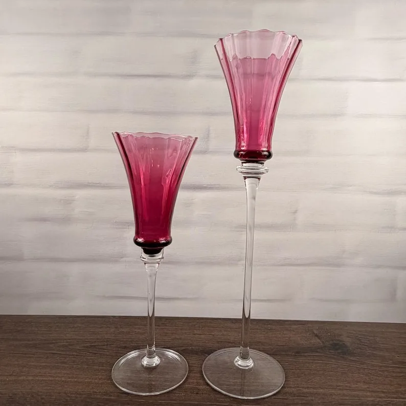 Pink Trumpet Vases